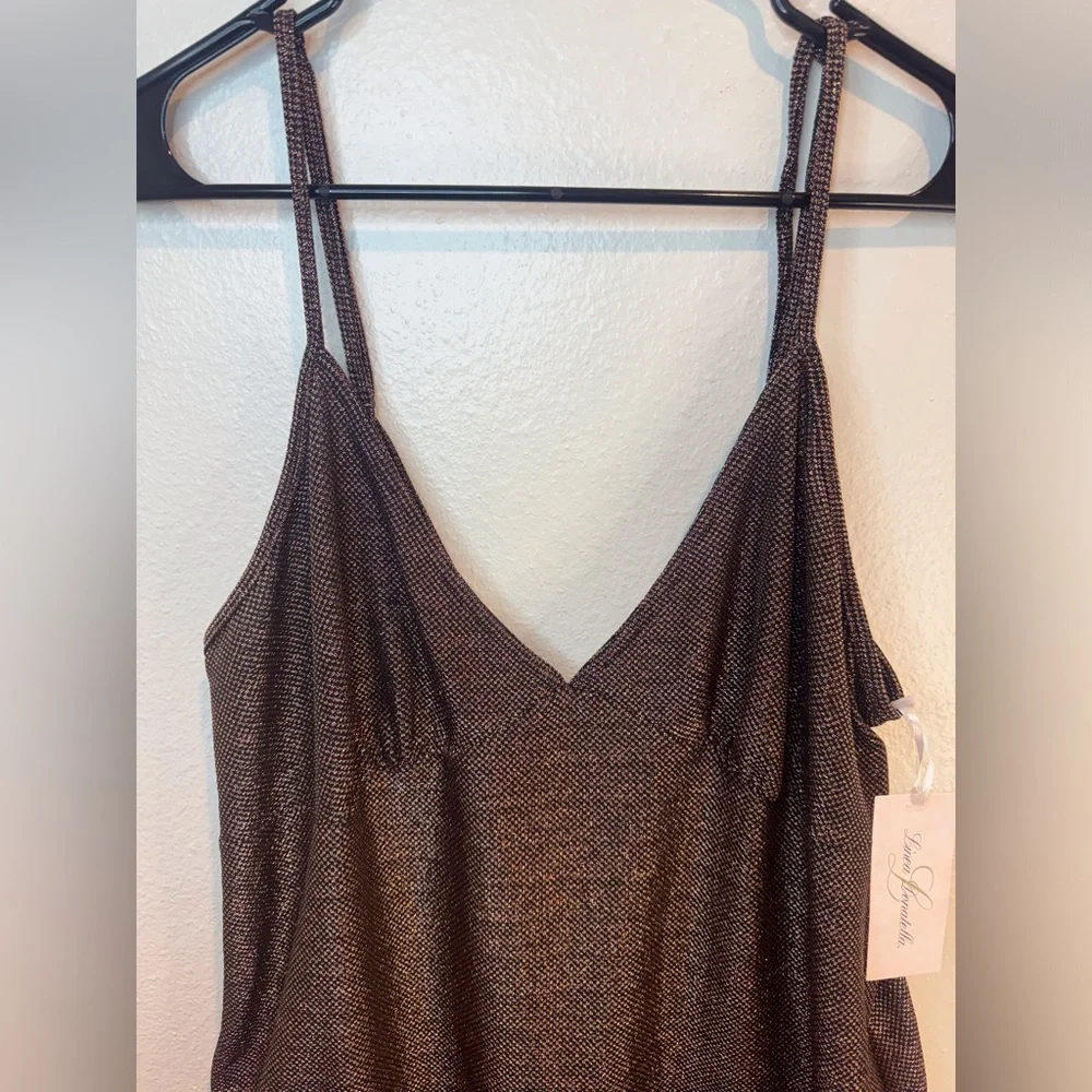 Linea Donatella NWT‎ Women’s Metallic Copper Black Pajama Set Size XL